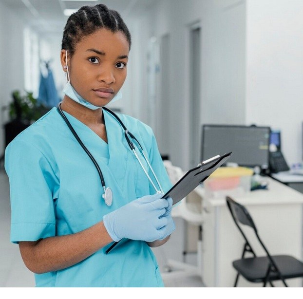 Nursing student preparing for study